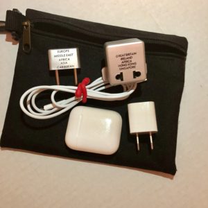 Electronics and chargers with gear ties