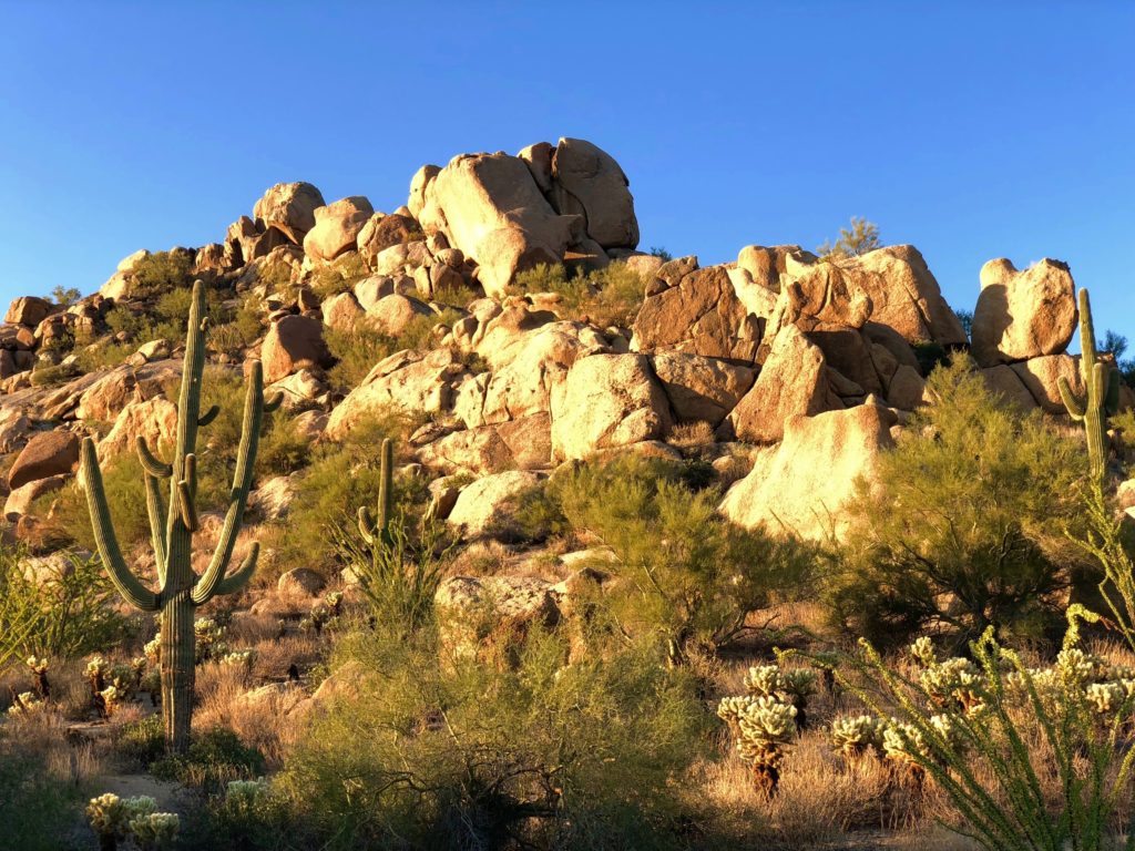 Large boulders and blue sky
