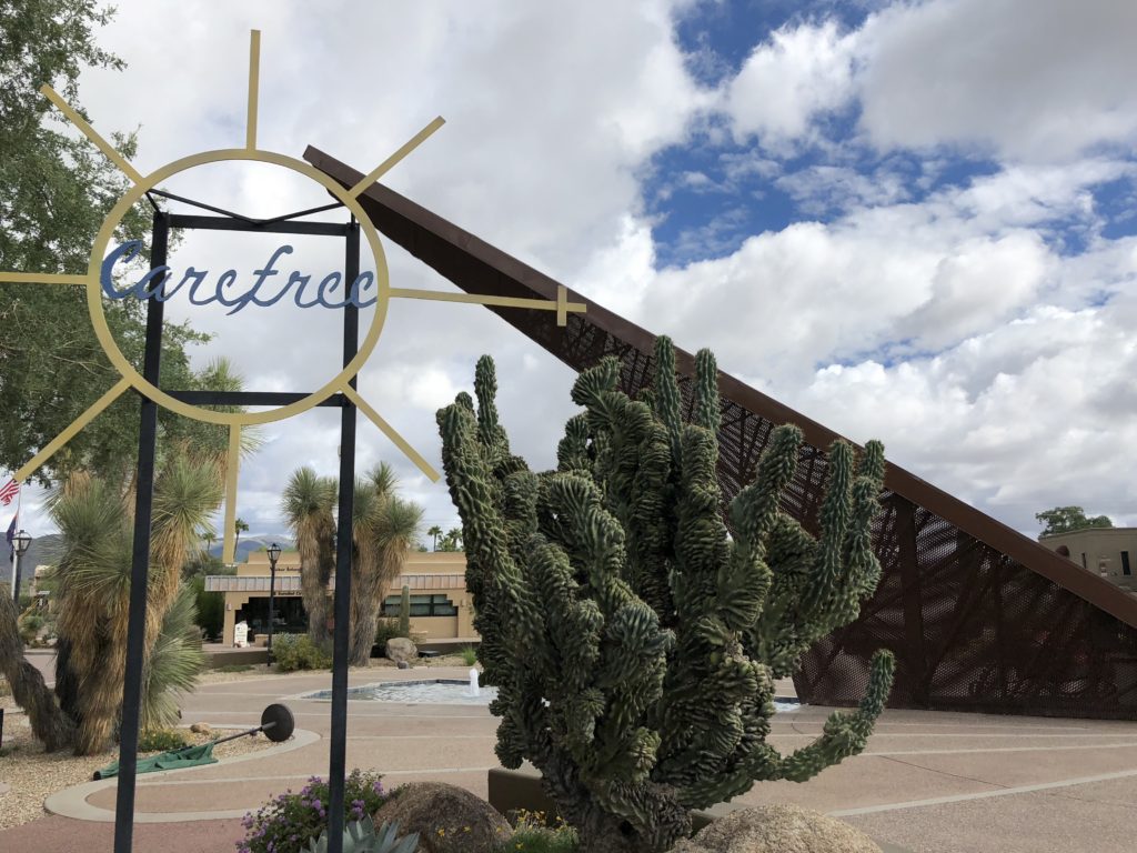 Large sundial in town of Carefree arizona
