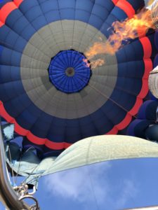 balloon rises with hot air