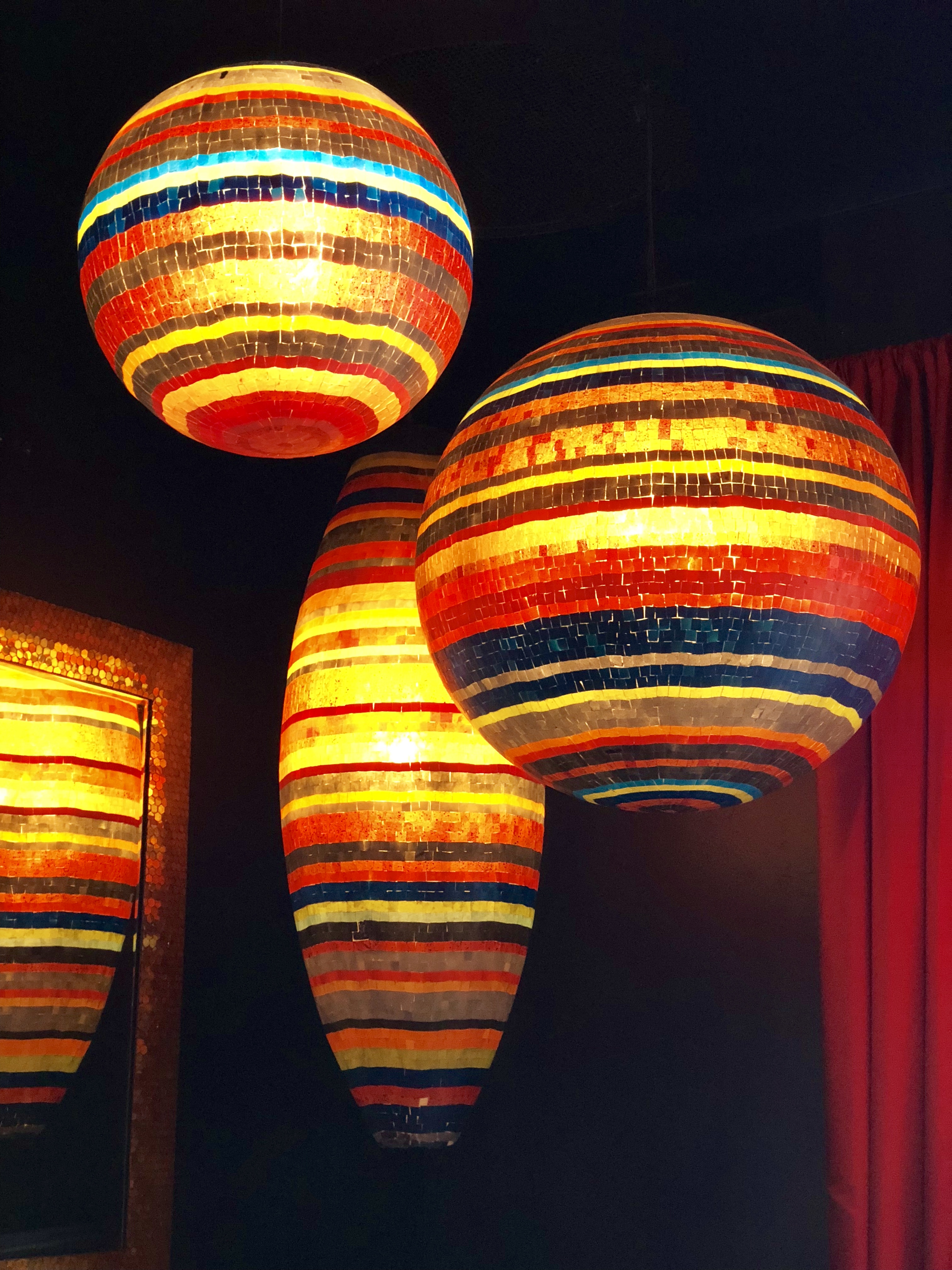 multi colored lamps