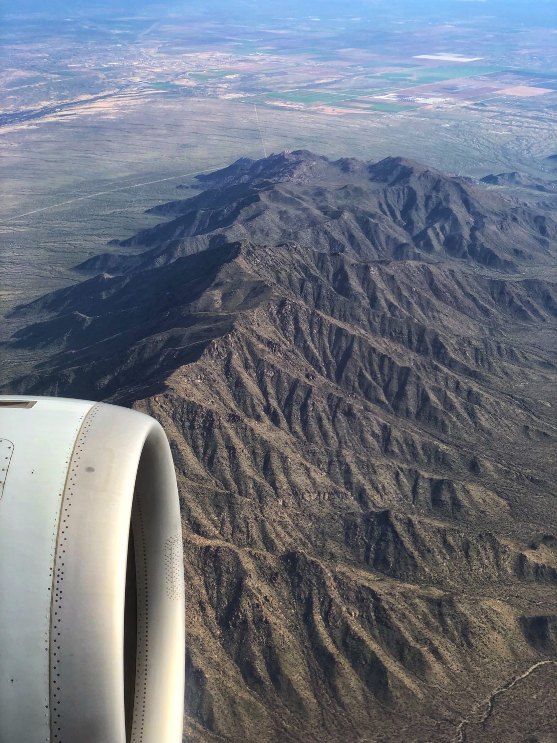 mountain vies out airplane window